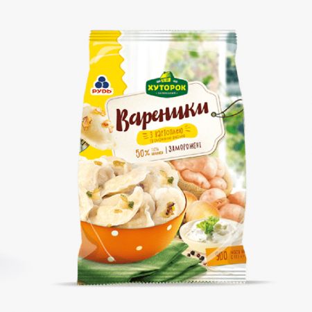 Вареники с картошкой и жареным луком ТМ "Хуторок" Вареники с картошкой и жареным луком ТМ "Хуторок"