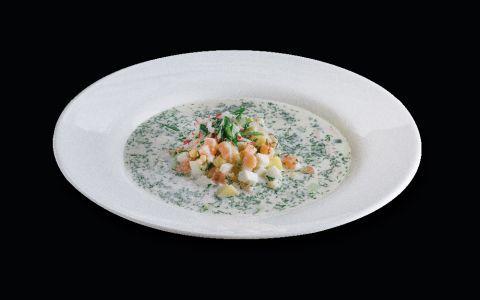 Окрошка с лососем Окрошка с лососем