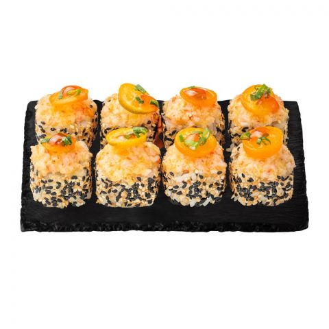 Запеченный ролл с креветками и манго (280г)